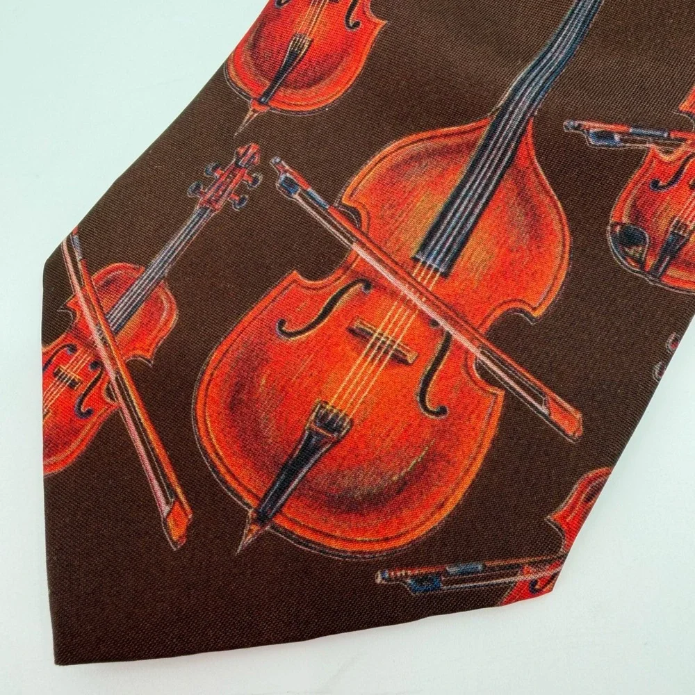 Vtg 1995 Dem Crazy Tie Mens Cello Violin Musical Instrument Novelty Made in USA
